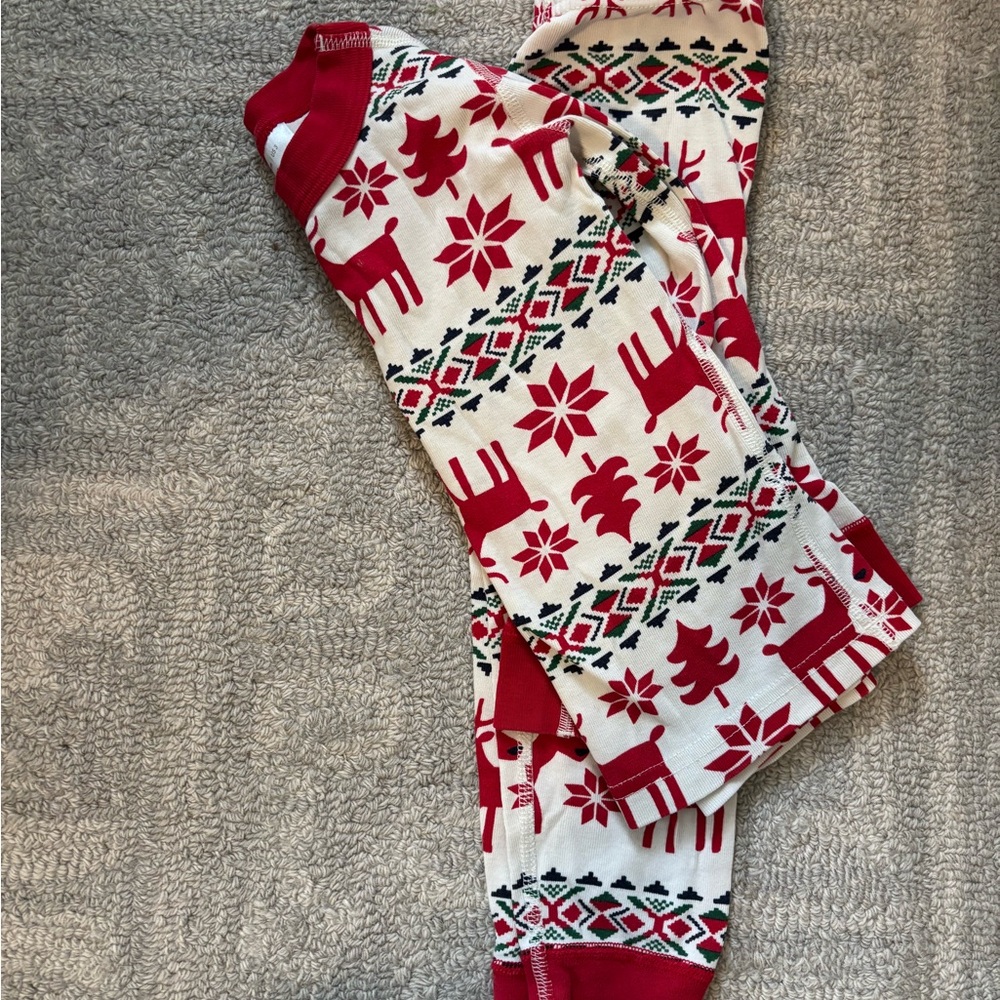 Hanna Andersson holiday Red and White Kids Pajama Set